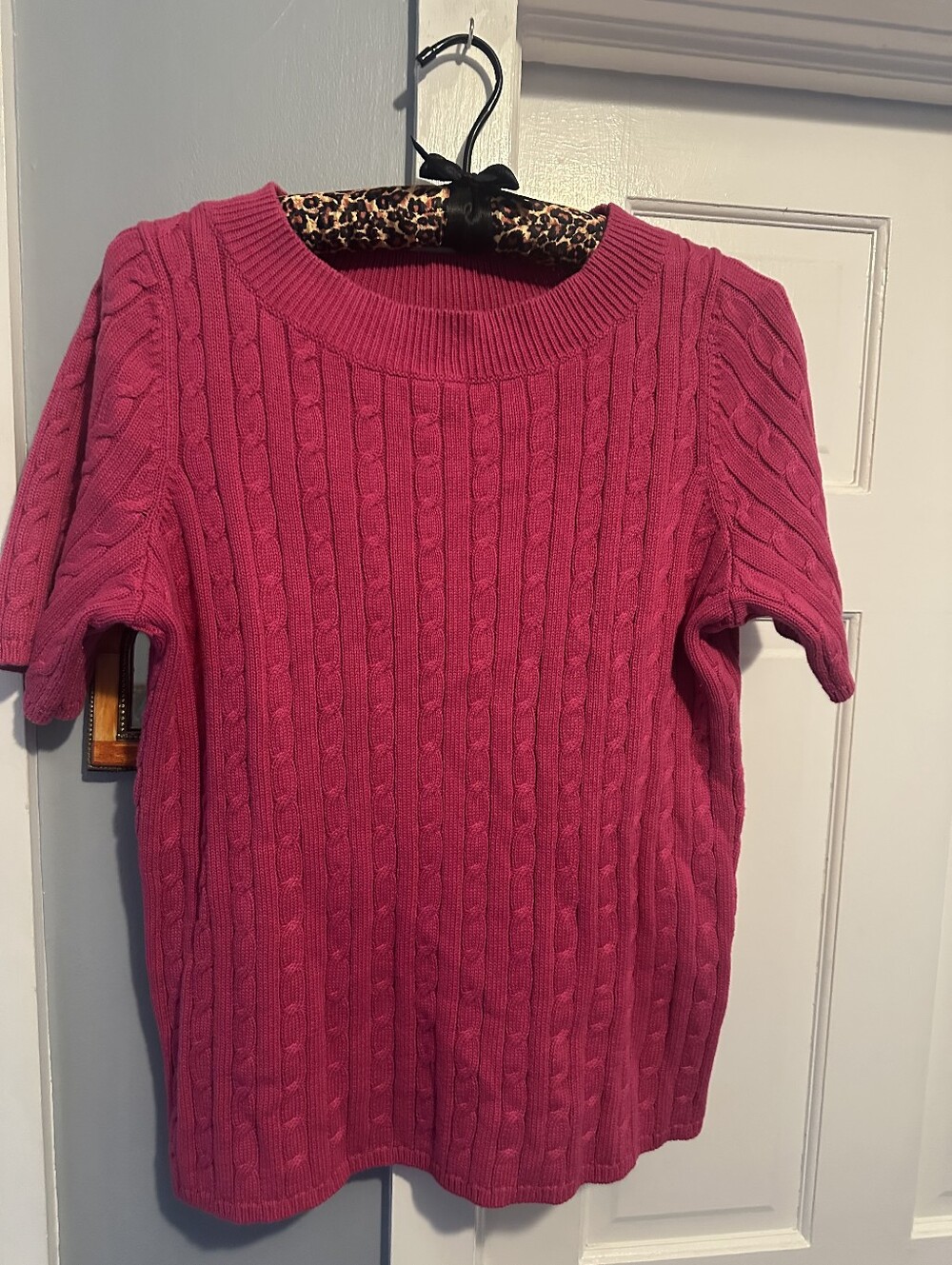 Talbots Bright Pink Cable Knit Sweater